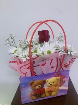 Çantada Tek Güllü Krizantem 